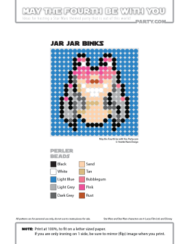 Jar Jar Binks Perler Pattern /// We add new patterns to our blog every week! Click the URL and follow us to make sure you don't miss any! /// Star Wars perler, hama bead, cross-stitch, knitting, Lego, pixel pattern /// Note: Patterns are ©, and your work must include © if posted, and can not be sold. See blog for complete ©. #pixel #pixelart #perler #perlerbeads #hama #hamabeads #starwars #crossstitch #lego #knitting #mosaic #jarjar #jarjarbinks maythefourthbewithyoupartyblog.com