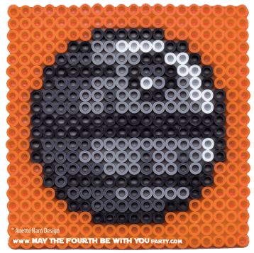 Death Star perler cross stitch