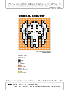 Grievous perler pattern cross stitch