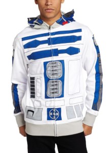 R2-D2 Jacket/Hoodie /// Check out all our other Star Wars costumes on our blog! #starwars #starwarsparty #maythefourthbewithyou #starwarsbirthday #starwarscostume #halloweencostume #r2d2 #cosplay maythefourthbewithyoupartyblog.com