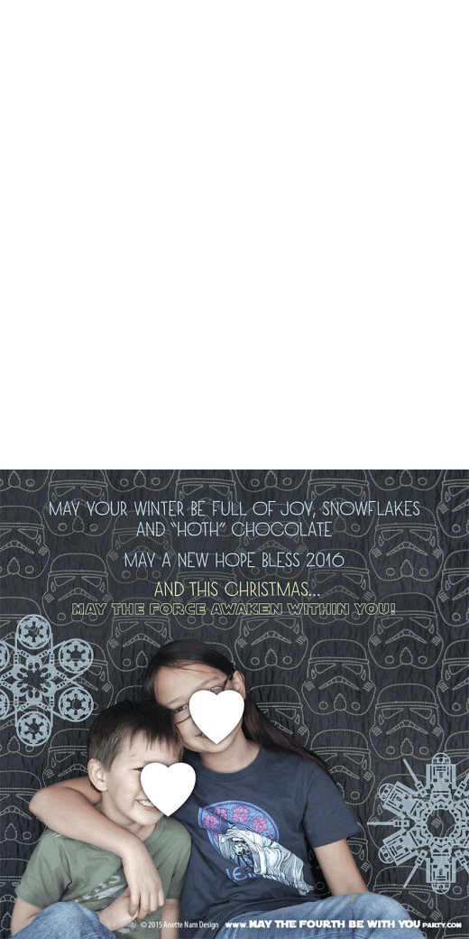 Star Wars themed Christmas Card with Star Wars Snowflakes by Anette Nam Design /// We add new Star Wars crafts to our blog every week! /// #starwars #theforceawakens #snowflake #christmascard /// maythefourthbewithyoupartyblog.com