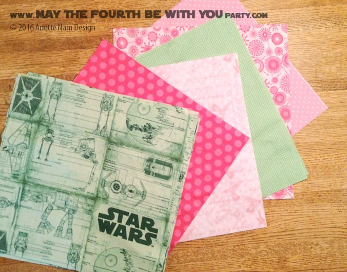 DIY Girls Star Wars Pink and Green quilt comforter cover (sheets) /// We add new Star Wars crafts and fun projects on our blog every week! /// #starwars #comforter #sheets #quilt #sewing #girls #atat #deathstar #tiefighter #tiebomber #atst #theforceawakens #sewing #fabric // maythefourthbewithyoupartyblog.com