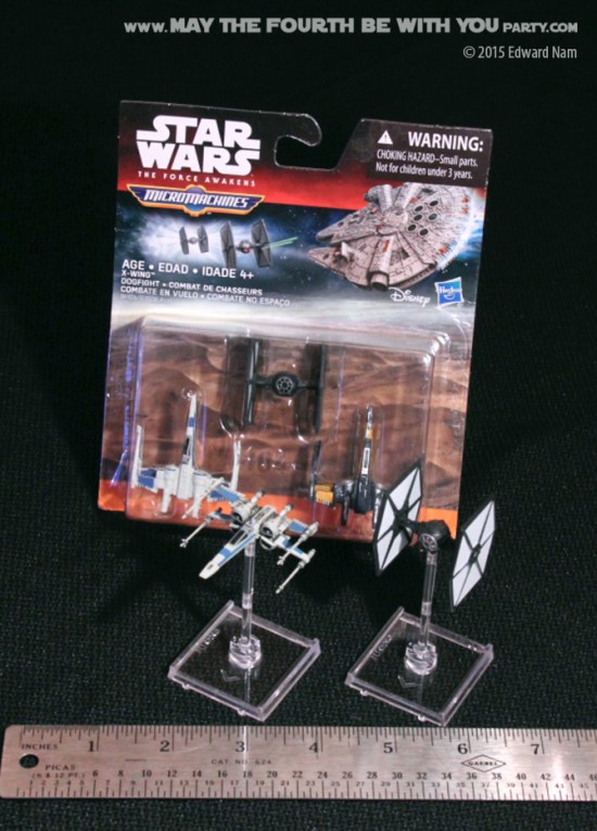 X-Wing Miniatures Game: The Force Awakens compared to Micro Machines. TIE Fighter, Poe’s T-70 X-Wing ©maythefourthbewithyouparty.com