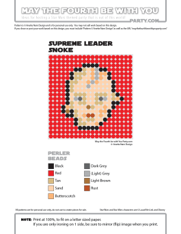 Snoke Perler Pattern. /// We add new patterns to our blog every week! Click the URL and follow us to make sure you don't miss any! /// Star Wars perler, hama bead, cross-stitch, knitting, Lego, pixel pattern /// Note: Patterns are ©, and your work must include © if posted, and can not be sold. See blog for complete ©. #pixel #pixelart #perler #perlerbeads #hama #hamabeads #starwars #crossstitch #lego #knitting #mosaic #diy #snoke #supremeleadersnoke #theforceawakens maythefourthbewithyoupartyblog.com