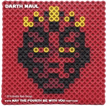 Darth Maul Perler Pattern. /// We add new patterns to our blog every week! Click the URL and follow us to make sure you don't miss any! /// Star Wars perler, hama bead, cross-stitch, knitting, Lego, pixel pattern /// Note: Patterns are ©, and your work must include © if posted, and can not be sold. See blog for complete ©. #pixel #pixelart #perler #perlerbeads #hama #hamabeads #starwars #crossstitch #lego #knitting #mosaic #diy #darthmaul #phantommenace maythefourthbewithyoupartyblog.com