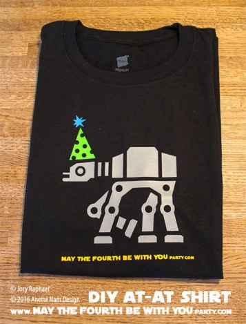 DIY AT-AT May the Fourth be with You Party T-shirt/Stencil Pattern. This and many other patterns can be downloaded FREE from our blog. /// Note: Patterns are ©, and your work must include © if posted, and can not be sold. See blog for complete ©. #atat #starwars #tshirt #starwarsparty #theforceawakens #rebels #maythefourthbewithyou #starwarscostume #pattern #maythe4thbewithyou #stencil #silkscreen #silhouettecameo maythefourthbewithyoupartyblog.com