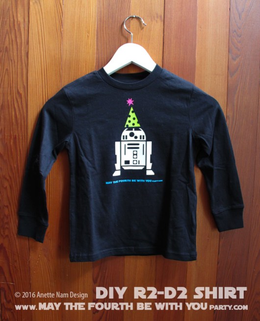 DIY R2-D2 May the Fourth be with You Party T-shirt/Stencil Pattern. This and many other patterns can be downloaded FREE from our blog. /// Note: Patterns are ©, and your work must include © if posted, and can not be sold. See blog for complete ©. #r2d2 #starwars #tshirt #starwarsparty #theforceawakens #rebels #maythefourthbewithyou #starwarscostume #pattern #maythe4thbewithyou #stencil #silkscreen #silhouettecameo maythefourthbewithyoupartyblog.com