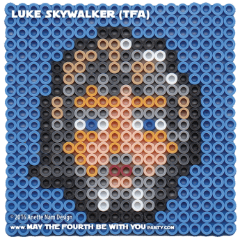 Luke Skywalker The Force Awakens Pattern. / We add new patterns every week! Click URL and follow us! / Star Wars perler, hama bead, cross-stitch, knitting, Lego, pixel pattern / Patterns are ©, your work must include © if posted & can not be sold. See blog for complete ©. #pixel #pixelart #perler #perlerbeads #hama #hamabeads #starwars #crossstitch #lego #knitting #mosaic #diy #luke #lukeskywalker #whereisluke #theforceawakens / maythefourthbewithyoupartyblog.com
