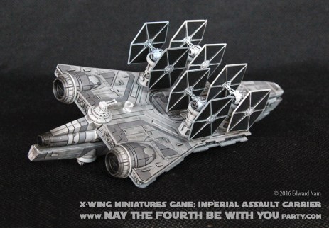 Star Wars X-Wing Miniatures Game: Rebels Imperial Assault Carrier Gozanti Class Cruiser with TIE Fighters/// We add new Star Wars fun on our blog every week! /// #starwars #theforceawakens #xwingminiaturesgame #boardgames #review #xwing #rebels #starwarsrebels #miniature #imperialassaultcarrier #gozanticlasscruiser #tiefighters #tie /// maythefourthbewithyoupartyblog.com