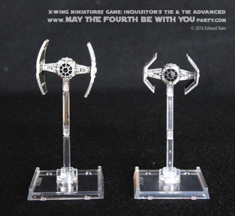 Star Wars X-Wing Miniatures Game: Inquisitors TIE and Darth Vaders TIE Advanced (TIE fighter) /// We add new Star Wars fun on our blog every week! /// #starwars #theforceawakens #xwingminiaturesgame #boardgames #review #xwing #rebels #starwarsrebels #miniature #tie #tieadvanced #inquisitorstie #tiefighter #darthvader #inquisitor /// maythefourthbewithyoupartyblog.com