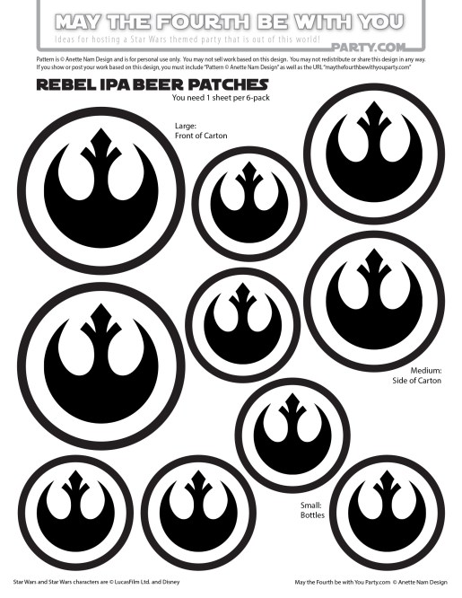 Star Wars Food: Rebel Beer /// Check out our blog for lots of Star Wars Party food recipes and downloadable labels! Great for a Birthday Party or a May the Fourth be with you Party. /// #starwars #starwarsparty #downloadable #theforceawakens #rogueone #rebels #rebel #maythefourthbewithyou #starwarsbirthday #starwarsfood #beer #rebelIPA #samueladams // maythefourthbewithyoupartyblog.com