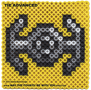 Darth Vader TIE Advanced (TIE Fighter) Perler Pattern. / We add new patterns to our blog every week! Click to follow us / Star Wars perler, hama bead, cross-stitch, knitting, Lego, pixel pattern / Patterns are ©, and your work must include © if posted, & can not be sold. See blog for complete ©. #pixel #pixelart #perler #perlerbeads #hama #hamabeads #fusebeads #starwars #crossstitch #lego #knitting #mosaic #diy #tiefighter #tieadvanced #darthvader #rougeone / maythefourthbewithyoupartyblog.com