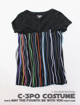 C-3PO DIY Costume and Cosplay / Check out lots more Star Wars Halloween costumes and cosplay ideas on our blog / #starwars #halloween #maythefourthbewithyou #maythe4thbewithyou #costume #ducttape #cosplay #diy #pattern #sewing #theforceawakens #c3po #droid #geek #nerd #spraypaint #gold / maythefourthbewithyoupartyblog.com