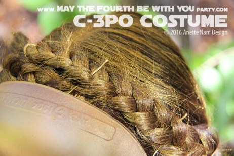 C-3PO DIY Costume and Cosplay / Check out lots more Star Wars Halloween costumes and cosplay ideas on our blog / #starwars #halloween #maythefourthbewithyou #maythe4thbewithyou #costume #ducttape #cosplay #diy #pattern #sewing #theforceawakens #c3po #droid #geek #nerd #spraypaint #gold / maythefourthbewithyoupartyblog.com