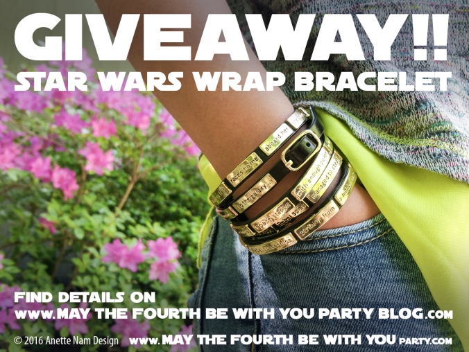 Star Wars Jewelry Crawl Wrap Bracelet giveaway // We add new Star Wars posts to our blog every week! // #starwars #anewhope #jewelry #bracelet #gift #loveandmadness #maythefourthbewithyou #loveandmadness #giveaway // maythefourthbewithyoupartyblog.com