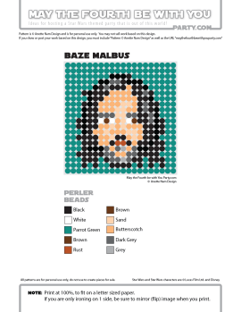 Baze Malbus Perler Pattern / We add new patterns every week! Follow us to make sure you don't miss any! / Star Wars perler, hama bead, cross-stitch, knitting, Lego, pixel pattern / Patterns are © Your work must include © if posted, and can not be sold. See blog for complete ©. #pixel #pixelart #perler #perlerbeads #hama #hamabeads #artkal #fusebeads #starwars #crossstitch #lego #knitting #mosaic #baze #bazemalbus #rogueone #pattern maythefourthbewithyoupartyblog.com