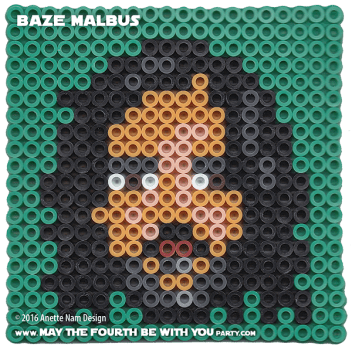 Baze Malbus Perler Pattern / We add new patterns every week! Follow us to make sure you don't miss any! / Star Wars perler, hama bead, cross-stitch, knitting, Lego, pixel pattern / Patterns are © Your work must include © if posted, and can not be sold. See blog for complete ©. #pixel #pixelart #perler #perlerbeads #hama #hamabeads #artkal #fusebeads #starwars #crossstitch #lego #knitting #mosaic #baze #bazemalbus #rogueone #pattern maythefourthbewithyoupartyblog.com