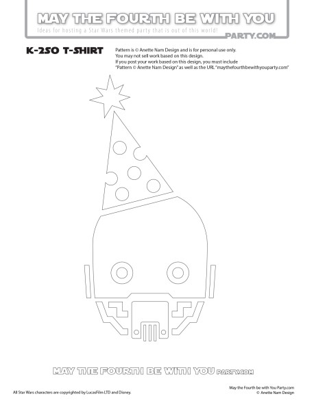 DIY K-2SO May the Fourth be with You Party Star Wars Day T-shirt/Stencil Pattern. This and many other patterns can be downloaded FREE from our blog. / Note: Patterns are ©, and your work must include © if posted, and can not be sold. See blog for complete ©/ #k2so #starwars #tshirt #starwarsparty #rogueone #maythefourthbewithyou #maythe4th #maythefourth #starwarscostume #pattern #maythe4thbewithyou #stencil #silkscreen #silhouettecameo maythefourthbewithyoupartyblog.com
